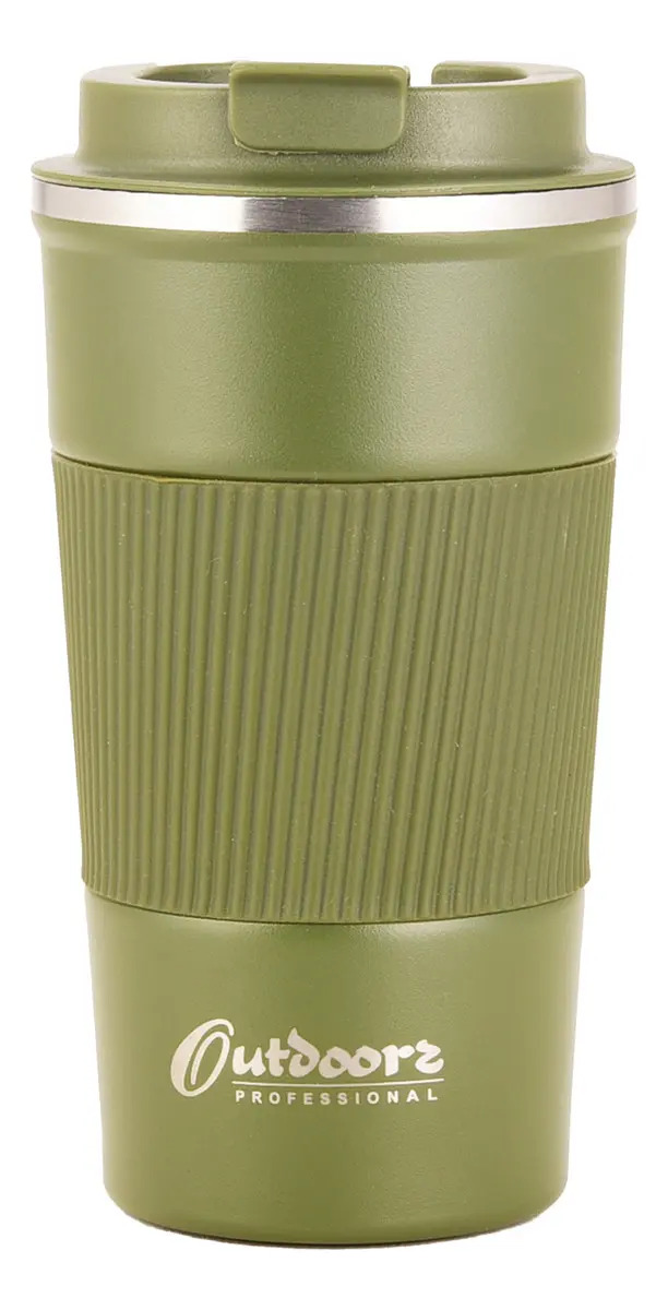 Vaso Jarro Térmico Outdoors Cafe Acero Inoxidable Frio Calor Color Verde Musgo Taza De Café