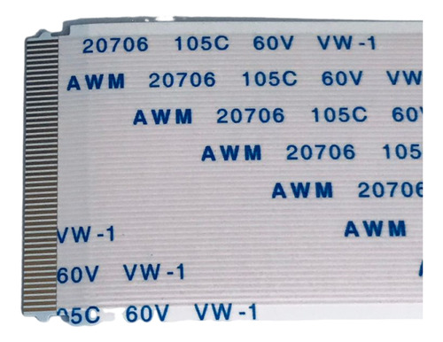 1 Cabo Flat 50 Vias 10cm Com Travas Awm20861 P/ Placa Tcon