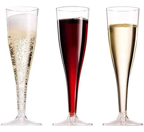 100 Copas Para Champagne Plastico Resistente 9 Pulgadas 