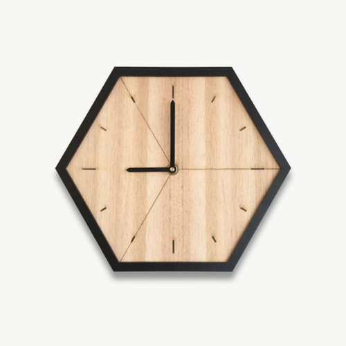 Imagen 2 de 2 de Reloj De Pared Minimalista #7 Fondo Paraiso Marco Negro