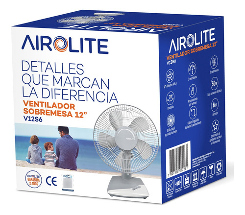 Imagen 8 de 9 de Ventilador Sobremesa 12 V12s6 Airolite