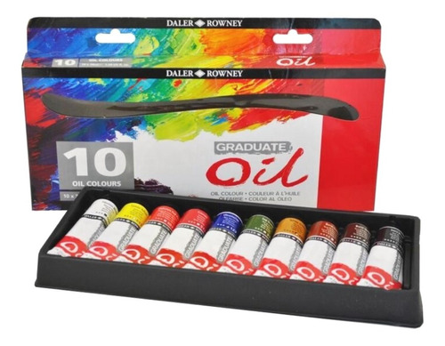 Set 10 Pinturas Al Óleo Tubo Graduate Oil Daler Rowney 38ml 