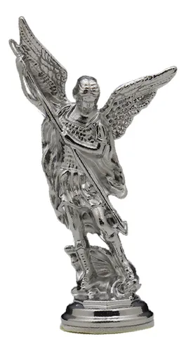 Escultura Del Ángel De La Figura Del Arcángel Miguel Plata