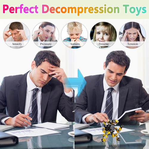 Fidget Spinners Transformables 4 Piezas Para Niños Y Niñas Red