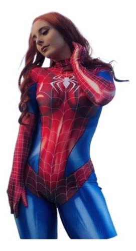 2023 Spiderman Mono Mujer Halloween Cosplay Rojo Azul