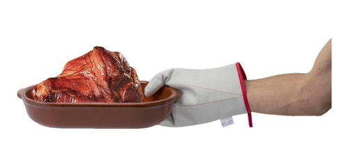 Luva Térmica Aluminizada Para Cozinha Cano Longo Com Alça