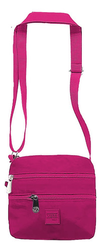 Bolsa Transversal Pequena Feminina Nylon Amassadinho Crinkle Cor Rosa