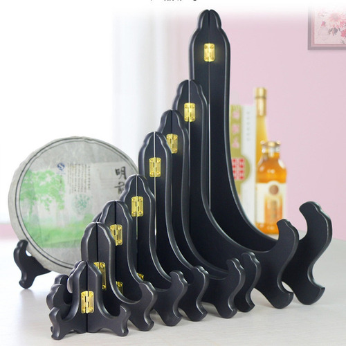 A*gift 4 Piezas De Madera Plegable Plato Plato Plato Foto