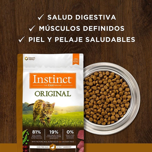 Imagen 6 de 6 de Croquetas Instinct Pato 4.5 Kg Para Gatos
