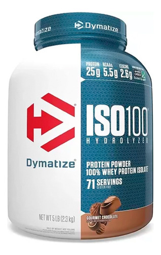 Suplemento Polvo Dymatize Iso-100 Proteína En Pote De 2.26k Sabor Chocolate