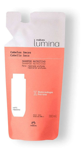 Repuesto Shampoo Nutritivo  Seco 300ml Lumina Natura Vegano