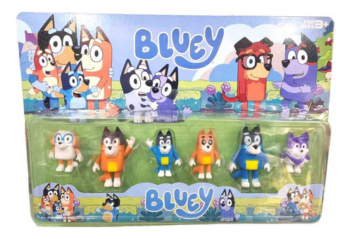 Bluey And Friends Blíster X6 De La Familia De Bluey 