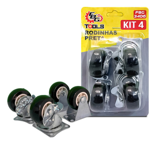 Kit Com 4 Rodinhas Rodízio Giratórias E Fixas