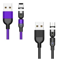 Comprar Juego De 2 Cables Usb Magnético 3 En 1 Cargador De Celulares