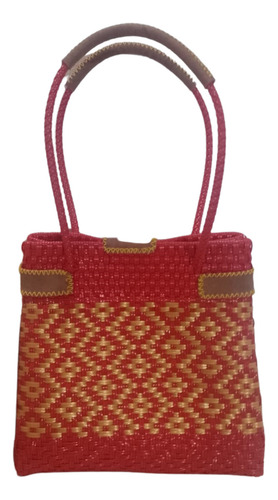 Bolso De Dama Tote Regal A Mano Rojo Y Amarillo