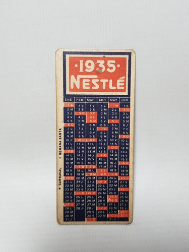 Imagen 1 de 6 de Antiguo Almanaque Bolsillo Nestlé 1935 Mag 57547