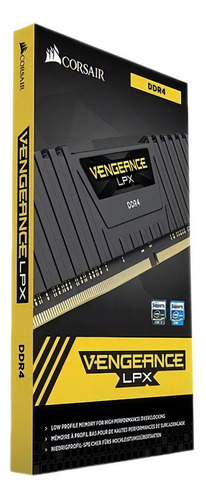 Memoria RAM Vengeance LPX gamer color black  64GB 2 Corsair CMK64GX4M2E3200C16