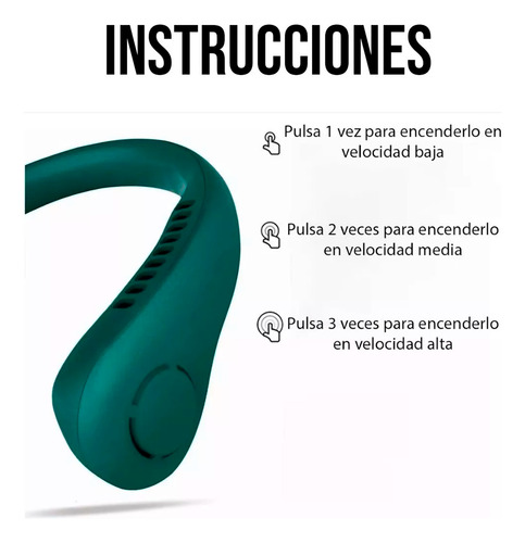 Ventilador De Cuello Portatil Sin Aspas Manos Libres Usb