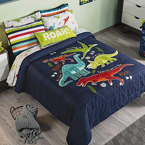 Juego De Edredon Reversible De Dinosaurios, Ropa De Cama De 