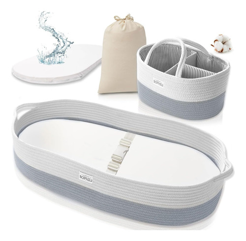 Cesta De Cambio De Bebé Set W/ Large Diaper Caddy Jueg...