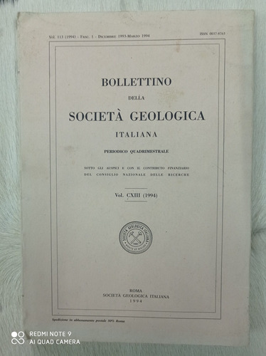 Bolletino Della Societa Geológica Italiana Volumen 113