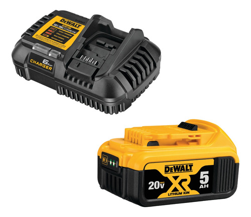 Combo Cargador Dcb1106 6a Fast/c + Batería Dcb205 5ah Dewalt