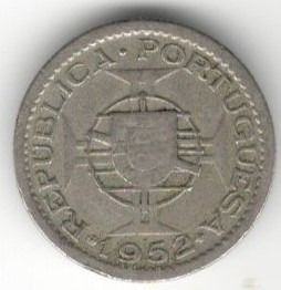 Moneda Guinea Bissau 2.5 Escudos (1952) Colonia Portuguesa