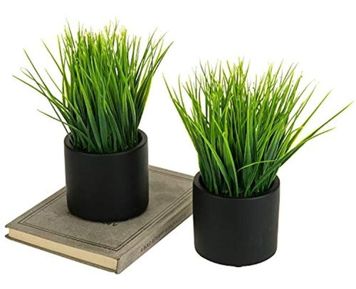 Plantas De Cesped Verde Artificial De Mesa Mygift En Maceta