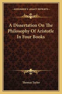 Libro A Dissertation On The Philosophy Of Aristotle In Fo...