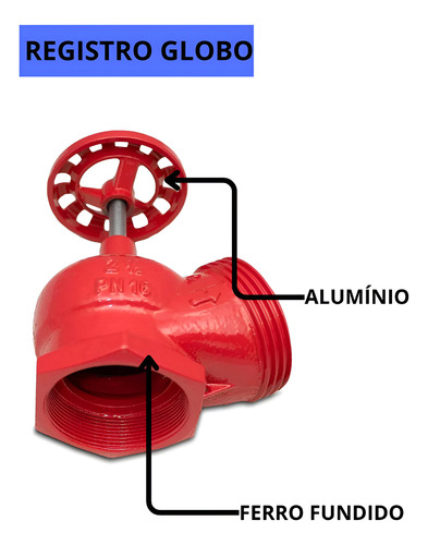 Kit 22 Registro Válvula Globo Angular 45o 2.1/2 Hidrante