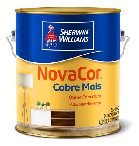 Pinturas Sherwin Williams Novacor Cubre Mas Bco. 3,6 Litros