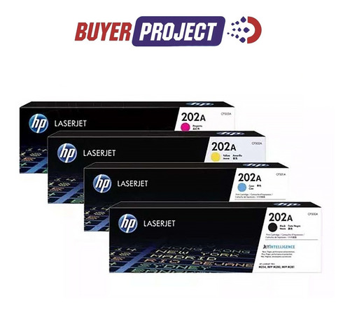 Imagen 2 de 5 de Kit De 4 Toners 202a Hp Laserjet Pro M254 / Mfp M280 / M281