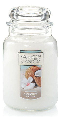 Vela Aromática Yankee Candle Jar Large Color Blanco Fragancia Coconut Beach