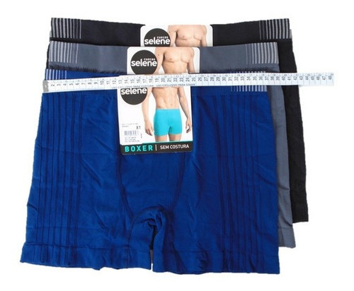 Boxer Sem Costura Plus Size Kit Com 6 Cuecas Em Poliamida