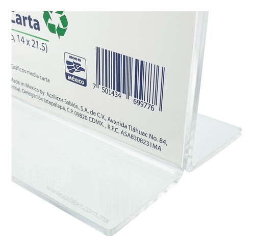 2 Pack Portagráfico Vertical Tamaño Media Carta Acrílico