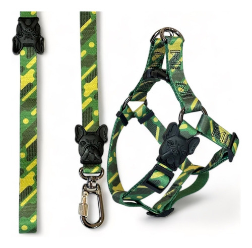 Kit Collar Pecho Premium + Guía Militar Perro Stilo