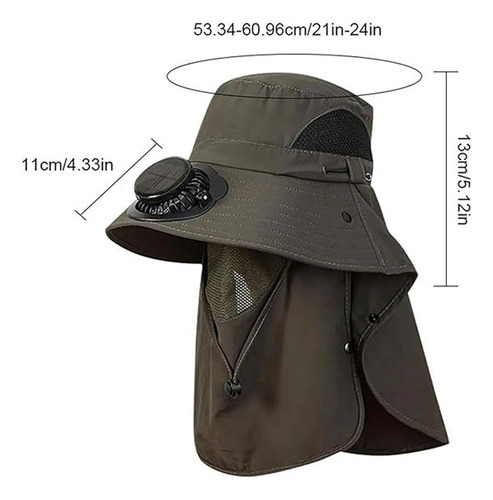 A Sombrero Con Ventilador Solar - Exteriores Y Protección Uv