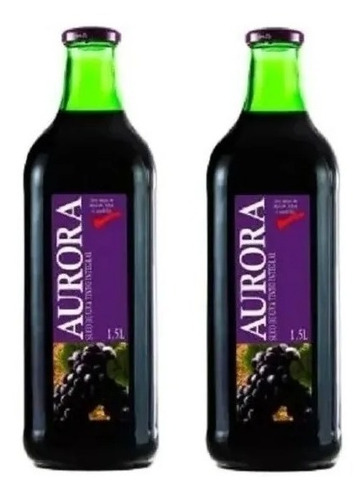 2 Suco De Uva Integral Aurora 100% Uva  1,5 L C/nf