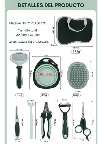 Cepillo Cardina Saca Nudos Deslanador Perro Gato Set