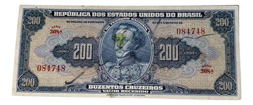 Cédula 200 Cruzeiros Autografada Cat C037 Mbc/sob A50