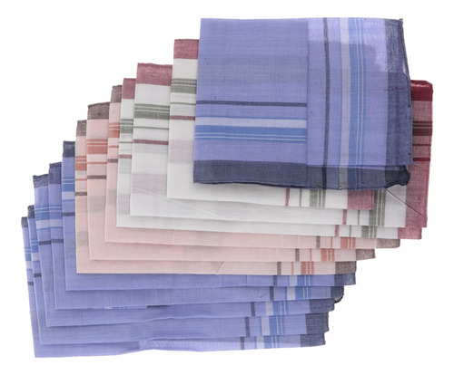 12 Pañuelos De Algodón Surtidos Para Hombre, Estampado A C
