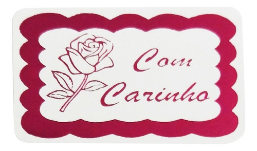 Etiqueta Adesiva Para Lembrancinha Com Carinho Rosa 600 Un.