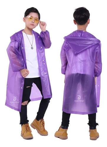 Impermeable Infantil Con Capota Poncho Niños Chaqueta Lluvia