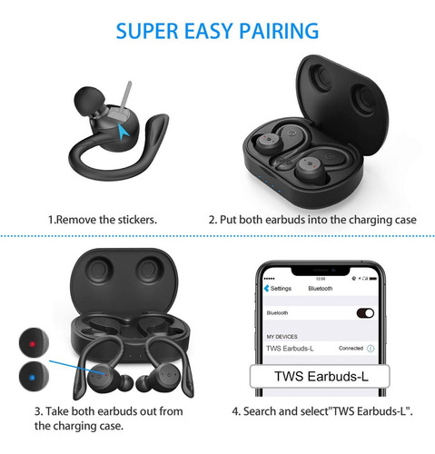 Imagen 7 de 7 de Auriculares Inalambricos Muzili Bluetooth Negro
