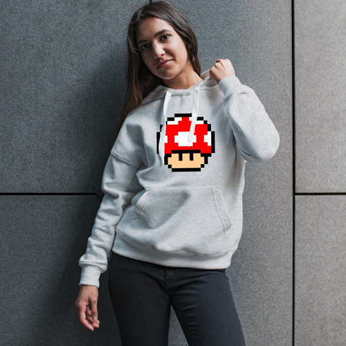 Imagen 4 de 5 de Buzo Canguro Mario Bross Hongo Hombre Mujer Niños Premium