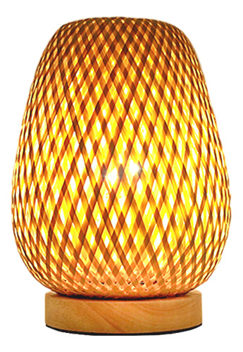 Lámpara De Mesa Bamboo Shade, Iluminación De Tres Tonos
