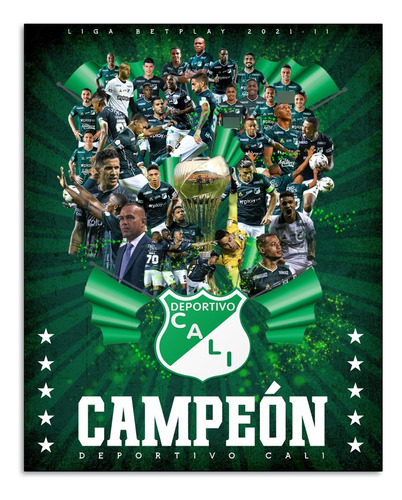 Cuadros Retablos Deportivo Cali Campeon Liga Betplay 50x70cm