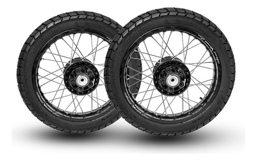 Par Pneus 120/90-17 + 90/90-19 Parrudo G2 S/ Câmara Bros Nxr