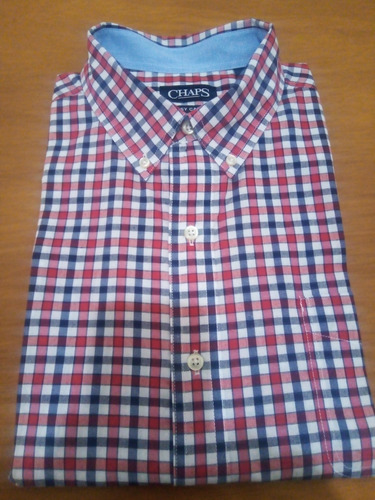 Chaps Camisa Para Caballero Manga Corta Talla Xl Cuadros. 