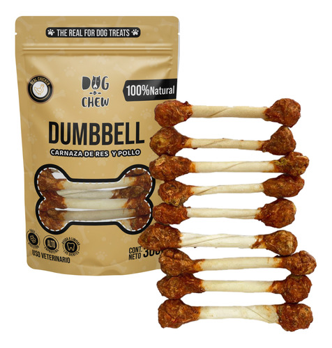 Dog-o-chew, Dumbell,, Carnaza Con Pollo,300gr/13cm